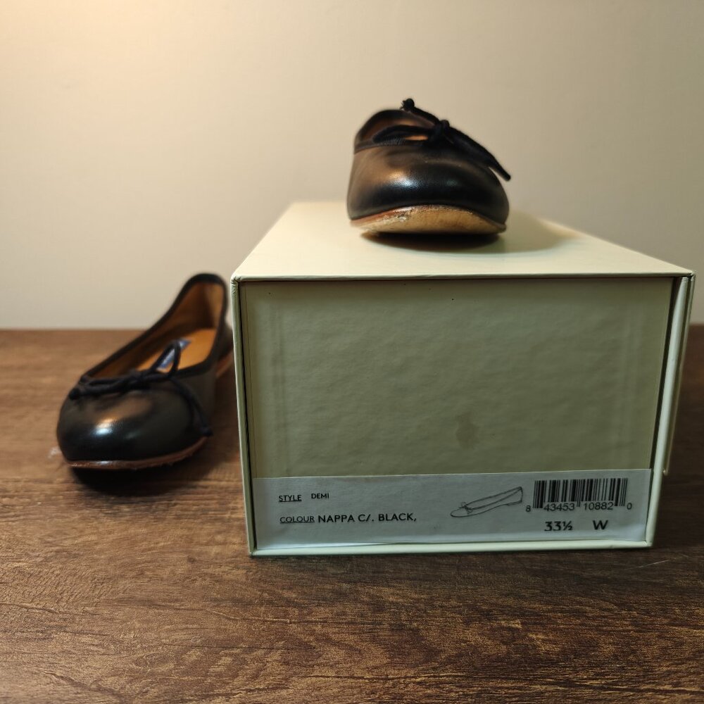Margaux Deni Flats in Black Patent